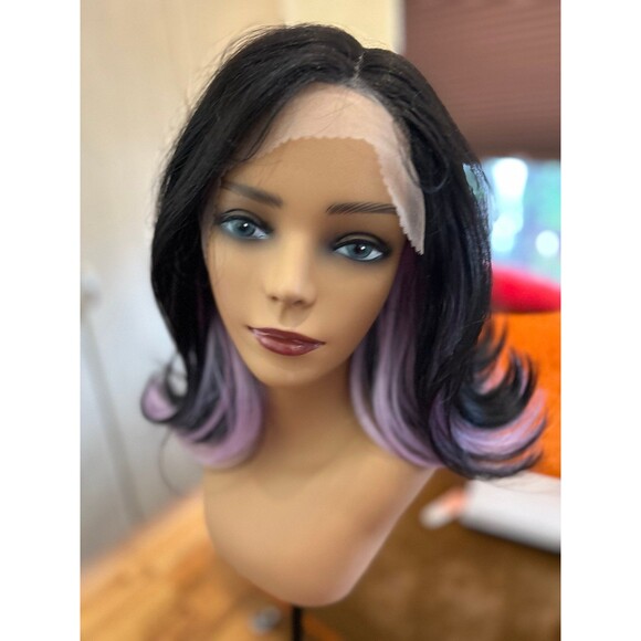 Lace front peekaboo purple with a flip main image 11